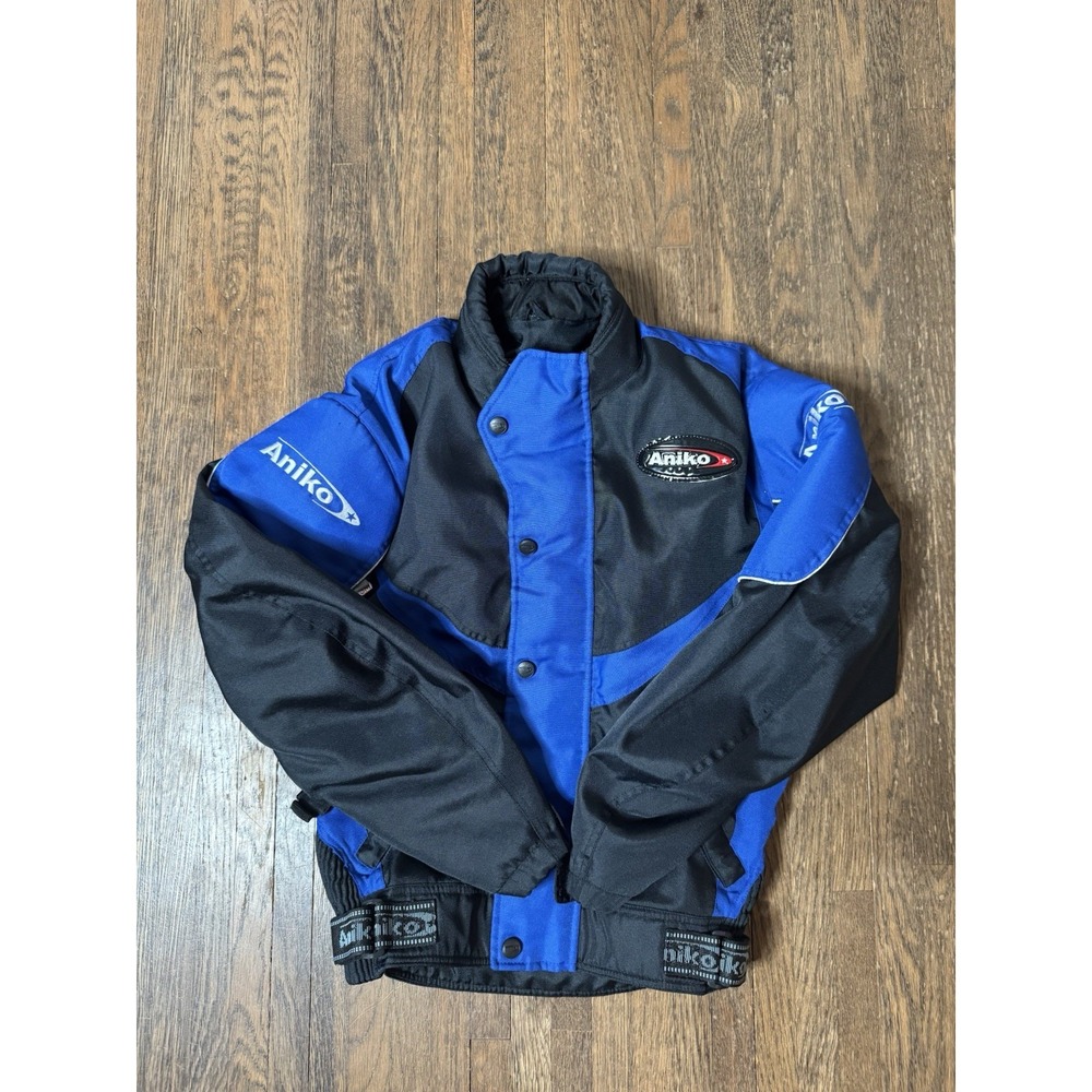Aniko Motorbike Racing Jacket Size XS Blue Black Armored Padded Biker Motorcycle
